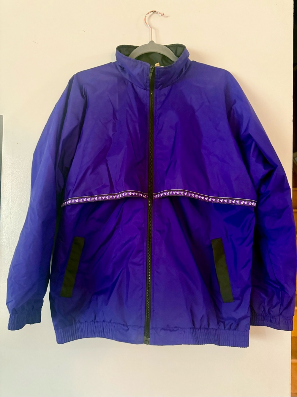 Vintage 90s Slazenger Collection Purple Windbreaker Jacket w/ Duck Trim L UNISEX